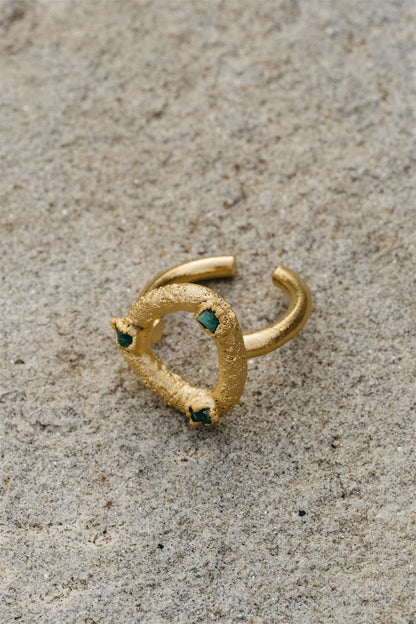 Root Emerald Triangle Ring